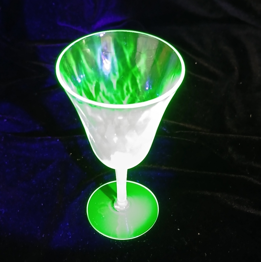 Vaseline Glass Wine Goblet